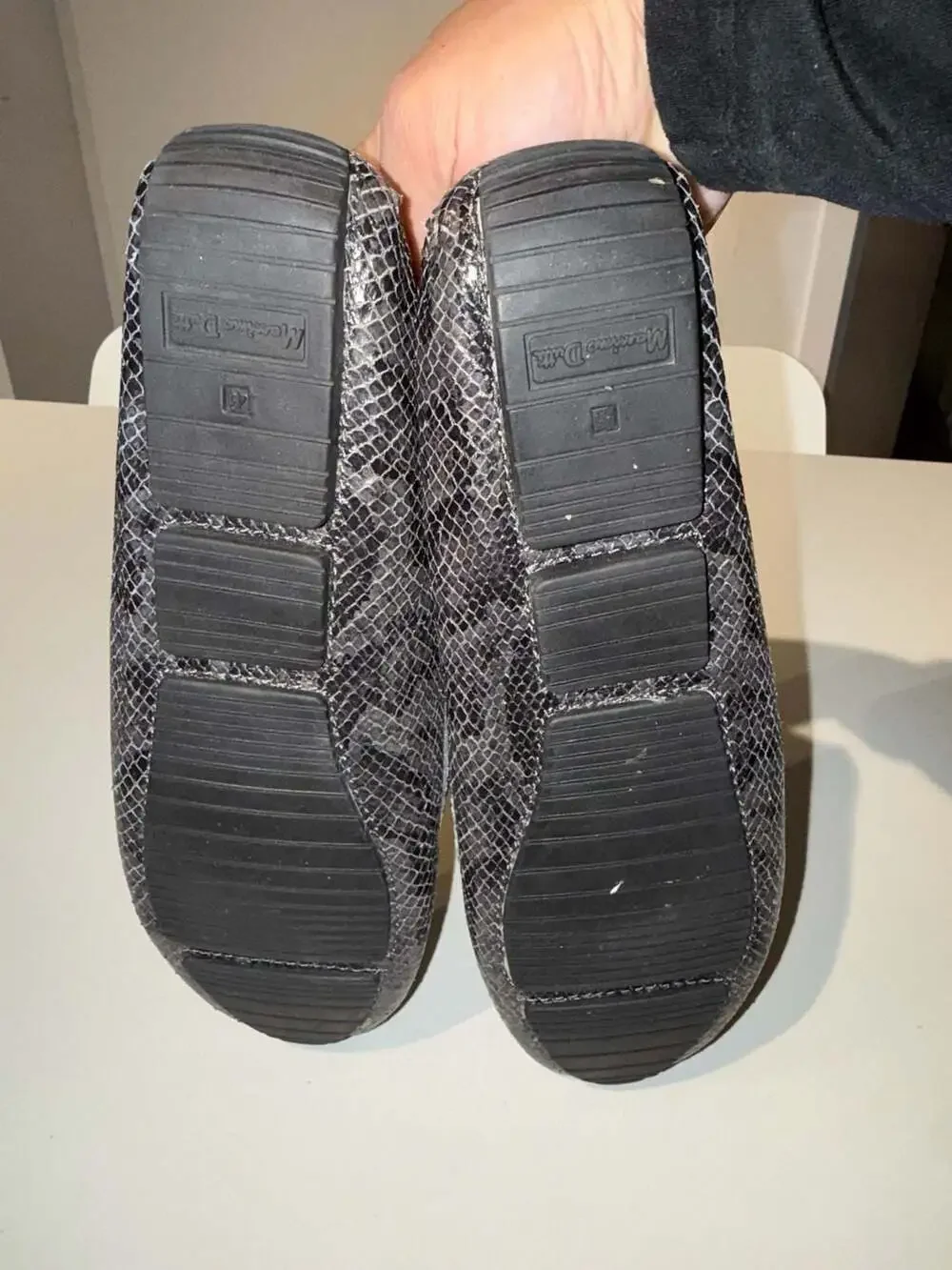 Massimo Dutti Snakeskin Print Leather Loafers Size 41